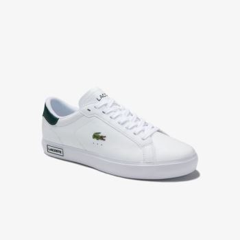 Lacoste Power Court Low Top Sneakers Pánské - Tenisky Bílé / Tmavě Zelene | CZ-X71QOM